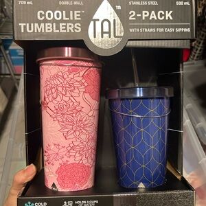 TAL Coolie Tumblers 2-Pack with Straws